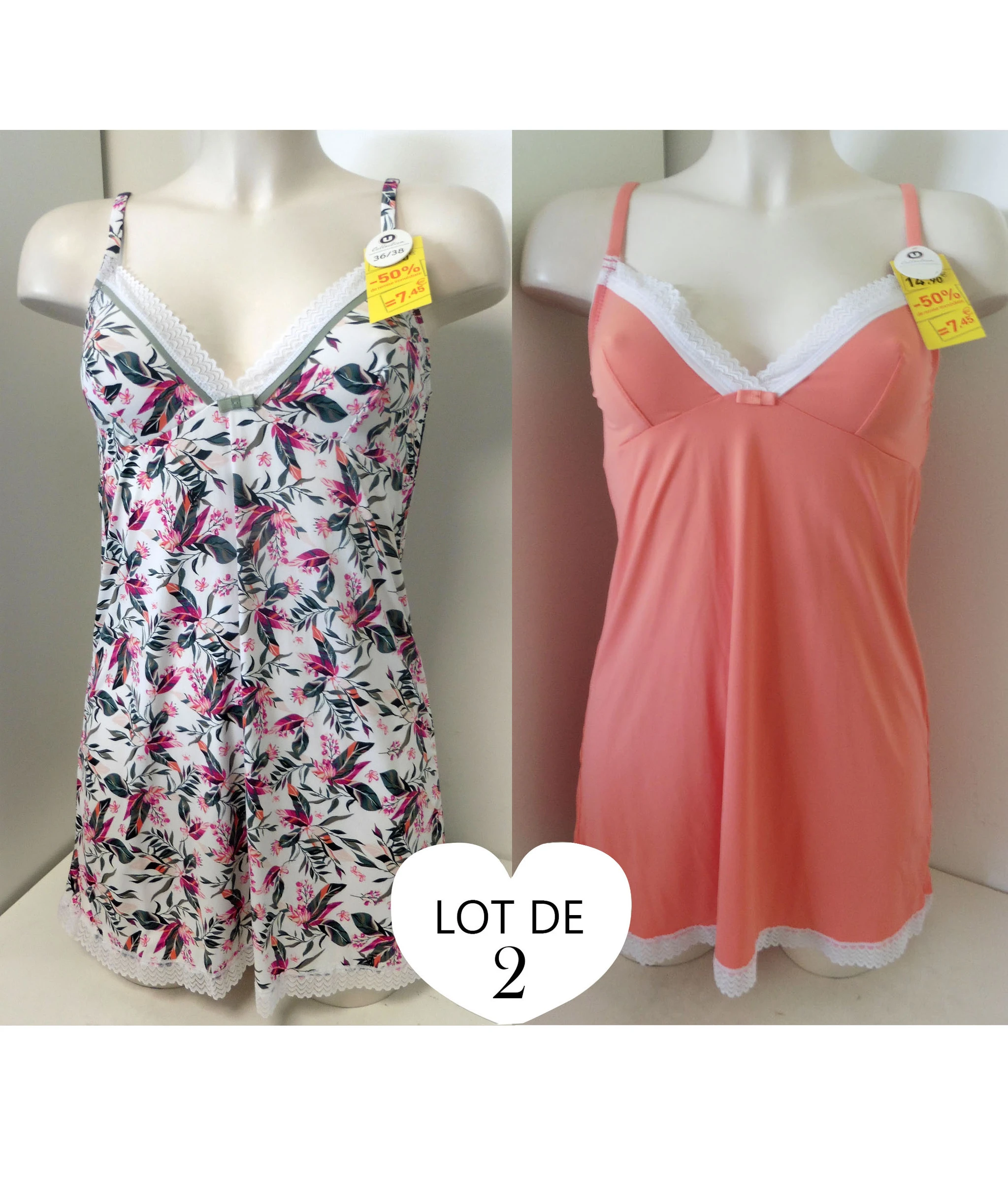 Lot de 2 nuisettes T36